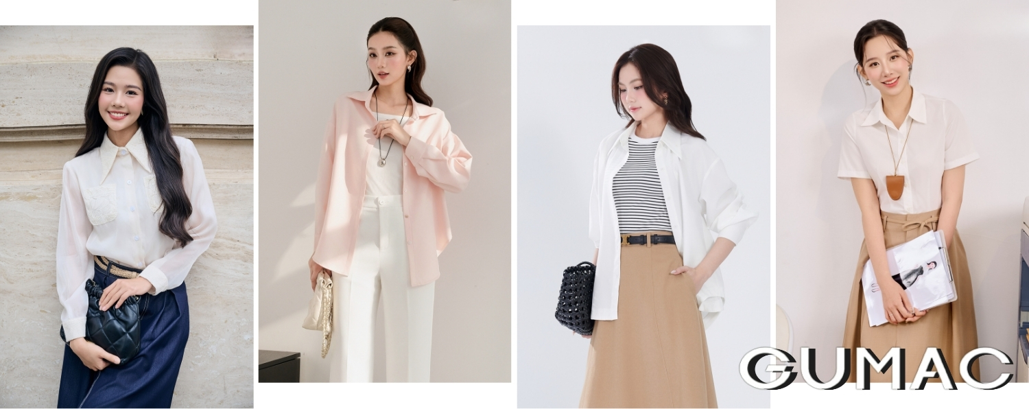 top ao so mi nu ban chay tai showroom gumac tien giang