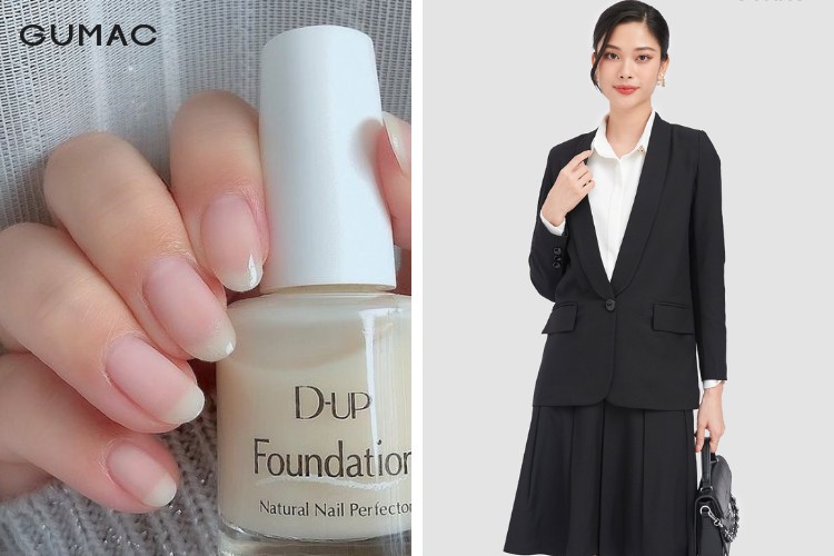 Gợi ý mẫu nail trong và trang phục mặc kèm cho mẹ bầu