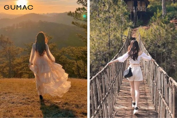 Kiểu dáng ảnh đứng khi chụp quay lưng lấy góc nghiêng