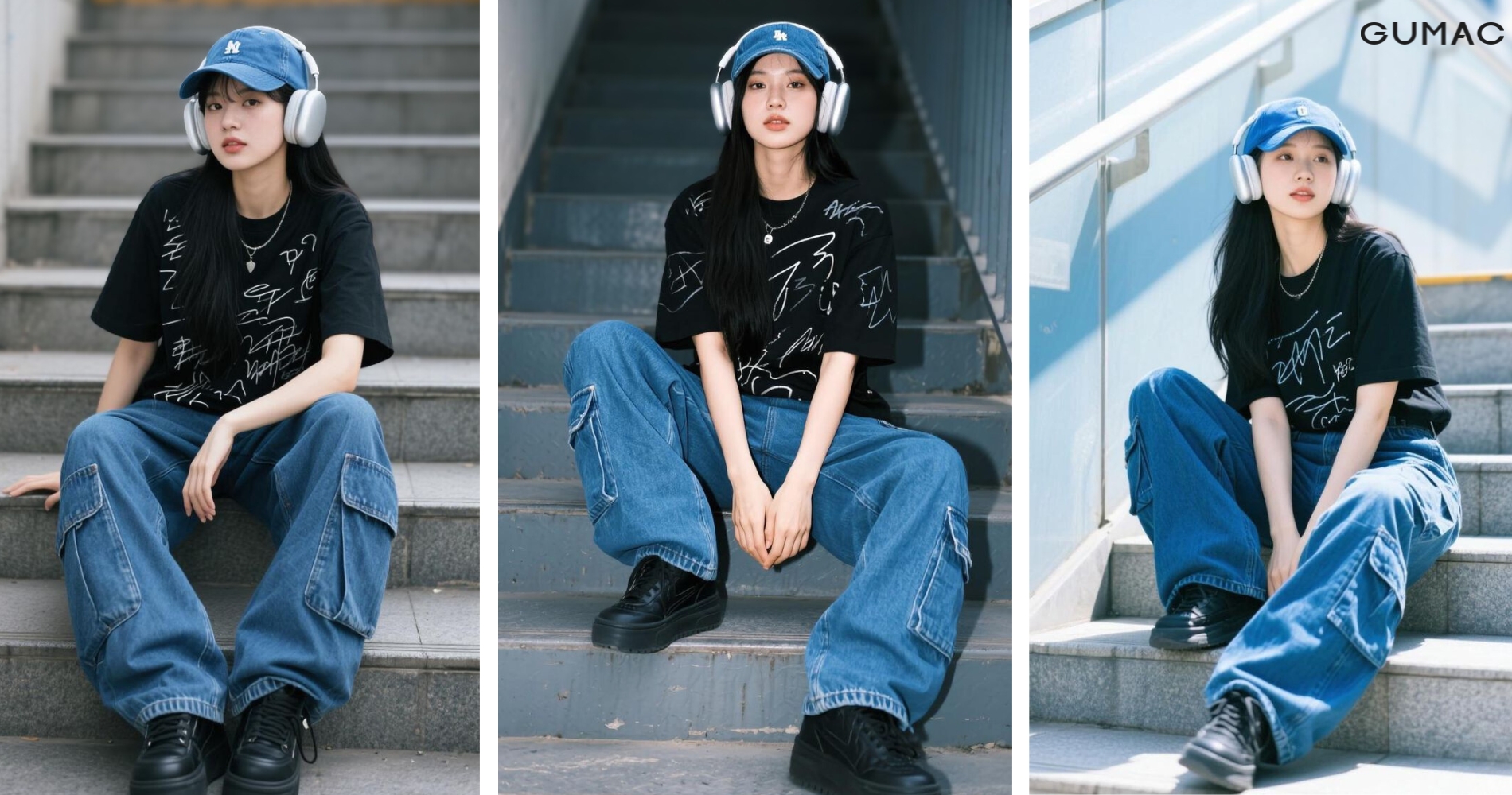 tao dang chup anh voi cau thang ben duong