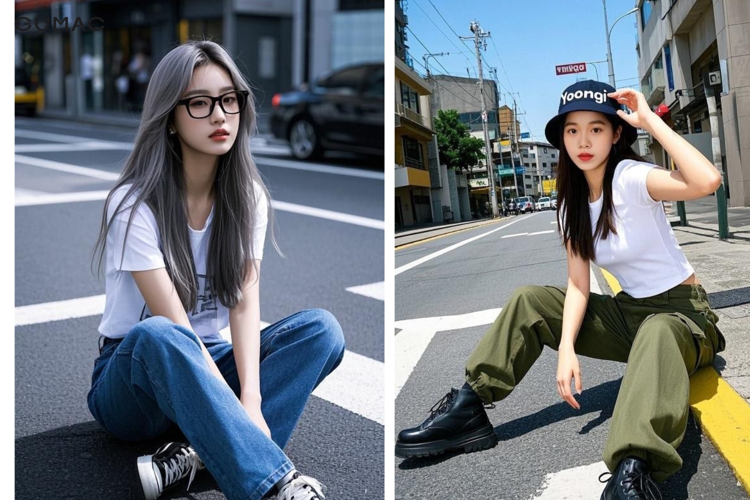 chup anh duong pho voi dang ngoi nhe nhang