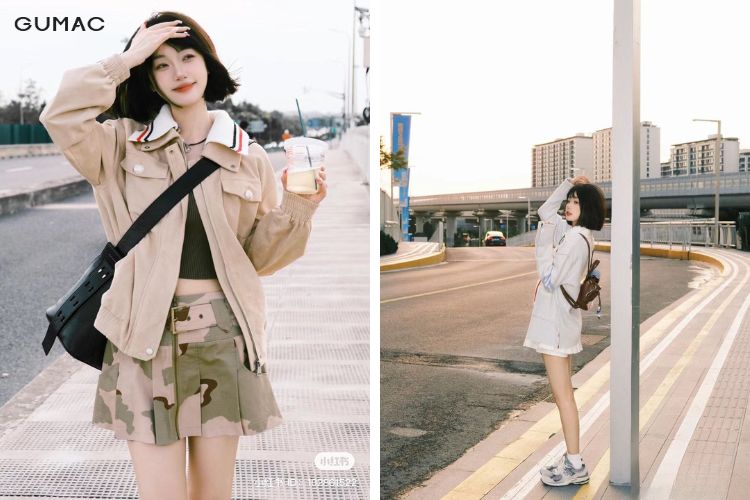 dang dua tay che nang khi chup anh duong pho