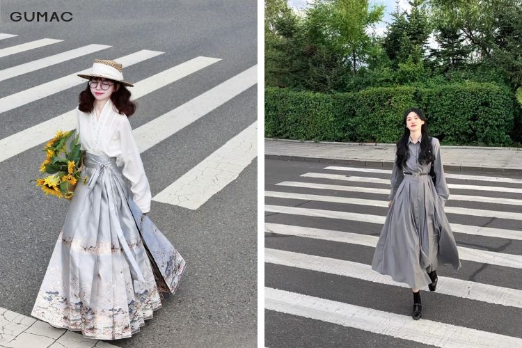 kieu tung vay chup anh tren pho diu dang