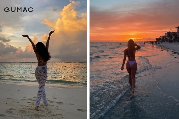 Tư thế đi dạo trên bờ biển