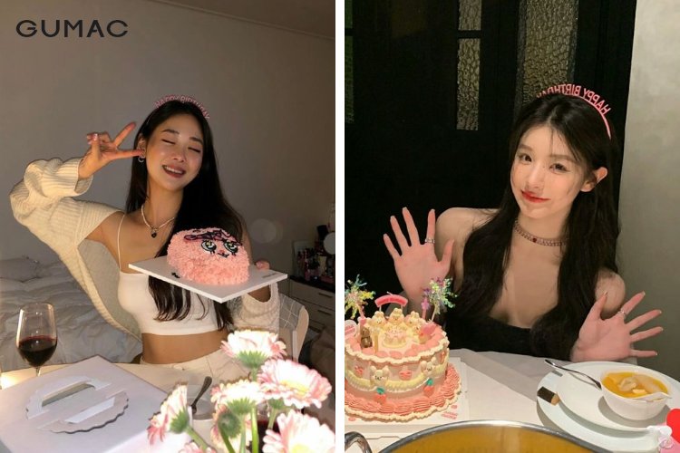 Tạo dáng chụp ảnh "Say Hi" dễ thương với bánh sinh nhật