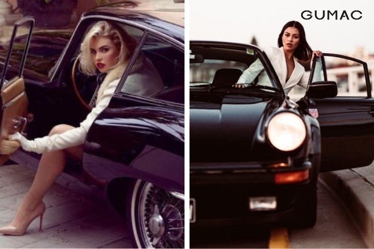 Tạo dáng lúc bước xuống xe ô tô Tạo dáng lúc bước xuống xe ô tô