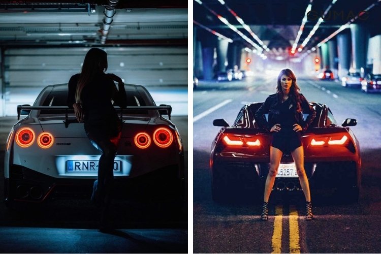 Tạo dáng với đuôi xe ô tô Tạo dáng với đuôi xe ô tô