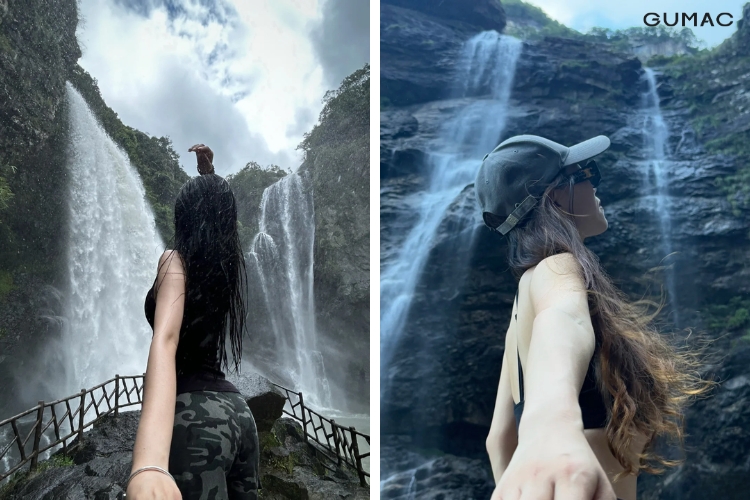 dang chup cam tay anh di khap the gian&nbsp;o thac nuoc