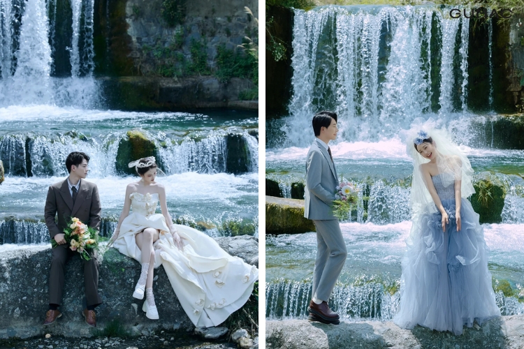 tao dang chup hinh cuoi ben thac nuoc