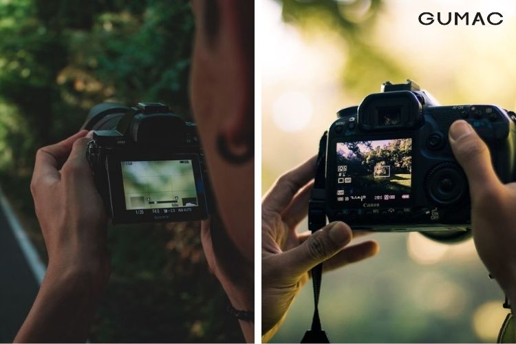 Giả vờ xem ảnh khi đang cầm máy ảnh