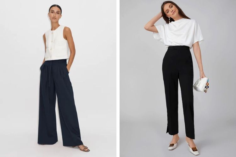 Tạo dáng chữ A với quần ống rộng