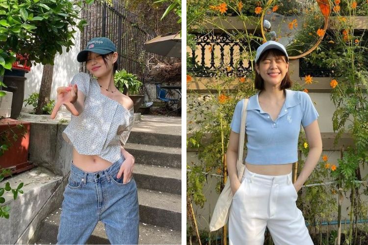 Tạo dáng biểu cảm khuôn mặt cùng quần ống rộng