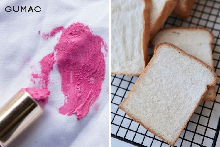 Tẩy vết son trên áo bằng bánh mì sandwich&nbsp;