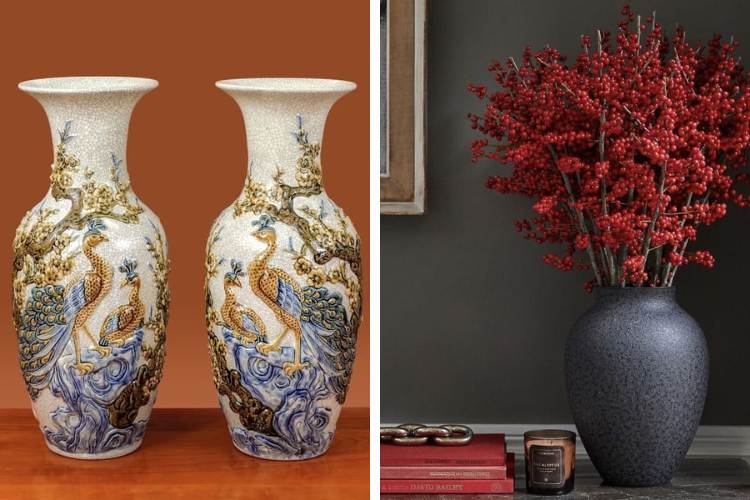 Bình gốm sứ cắm hoa độc đáo