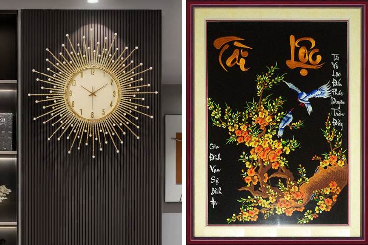 Đồng hồ và tranh treo tường