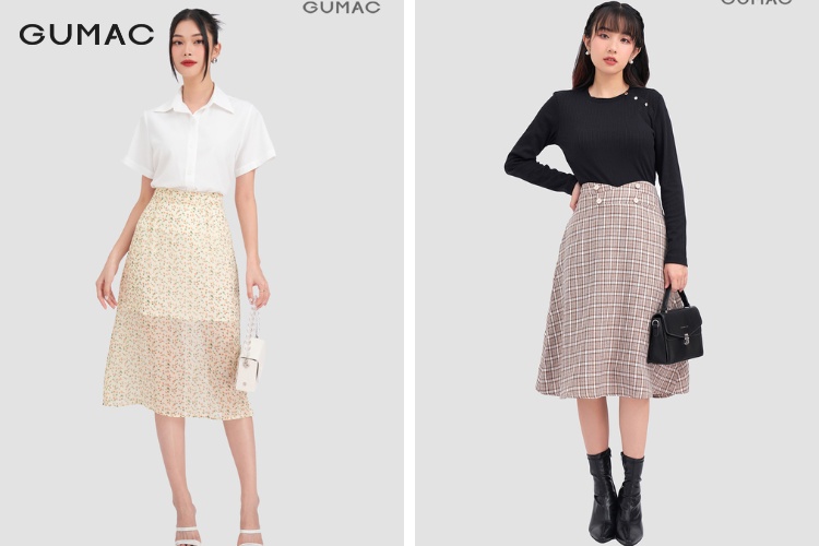 Phối áo cùng chân váy tạo set đồ cho phụ nữ tuổi 28