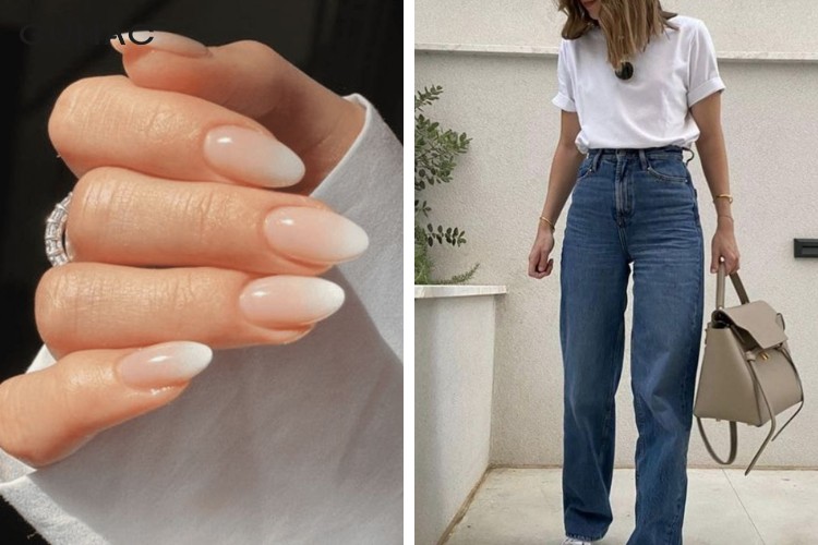 Phối đồ với màu nail bóng, trắng sữa Phối đồ với màu nail bóng, trắng sữa