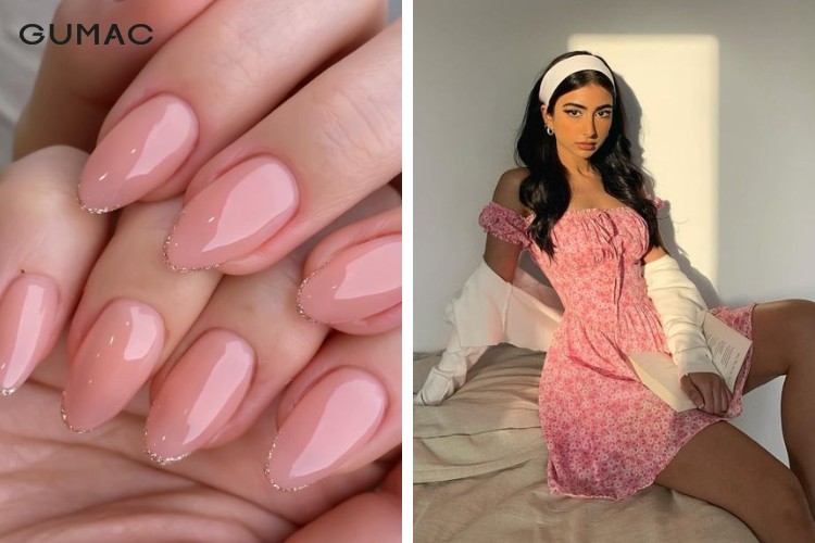 Phối đồ với màu nail hồng phấn Phối đồ với màu nail hồng phấn