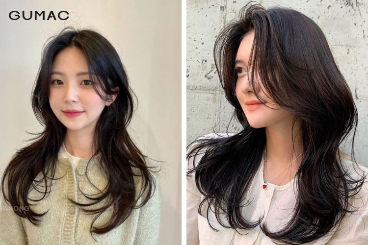 Tóc 2 tầng nữ uốn xoăn đuôi