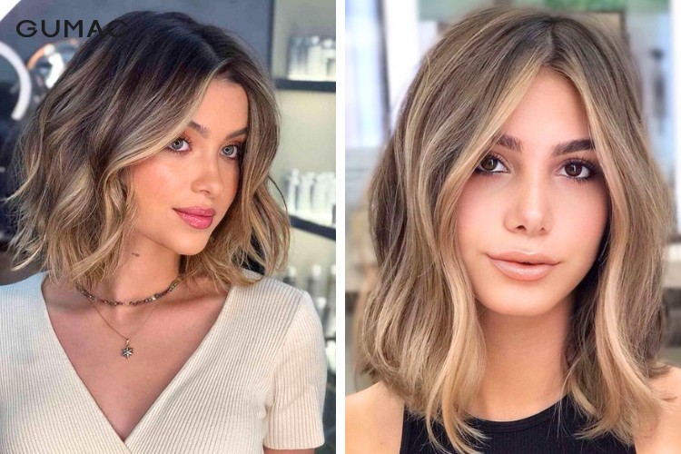 Tóc 2 tầng cắt ngắn nhuộm ombre