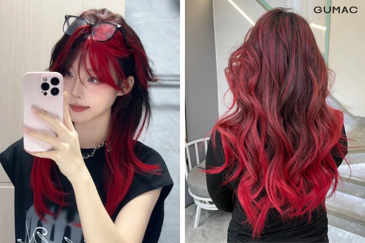 highlight toc nu mau do ca tinh