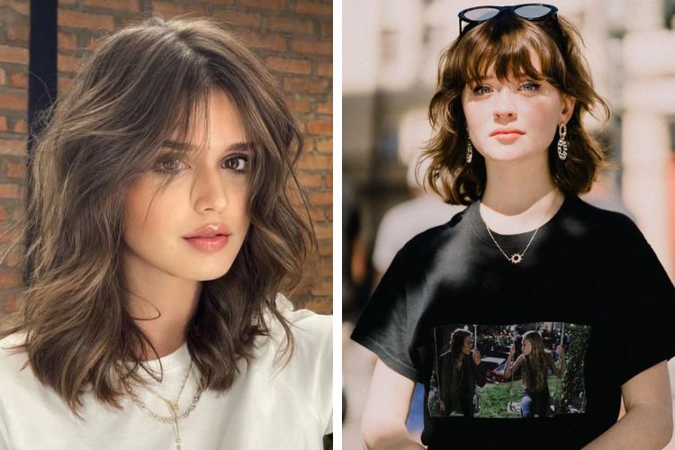 tóc layer nữ mặt tròn có mái