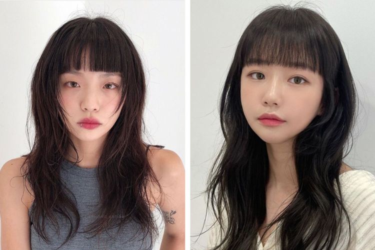 tóc layer nữ mặt tròn có mái