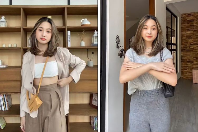 tóc layer nữ mặt tròn không mái