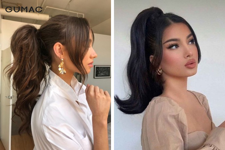 Kiểu tóc mái bay buộc cao 2 mái 