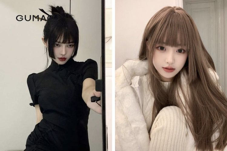 Kiểu tóc mái hime cho mặt vuông trán ngắn ấn tượng