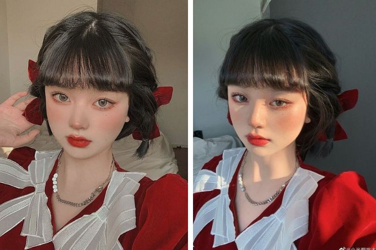 kiểu tóc mái ngố uốn cụp với tóc ngắn kiểu tóc mái ngố uốn cụp với tóc ngắn