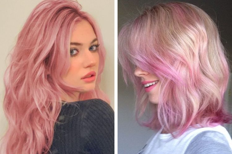 tóc màu hồng pastel