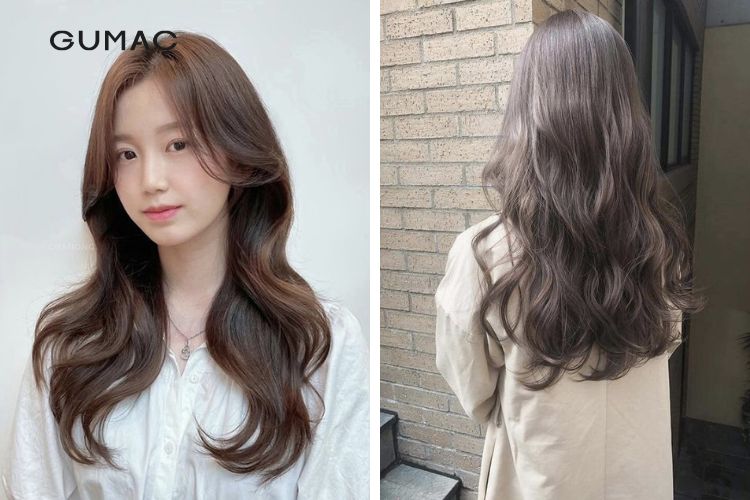 Mẫu tóc layer uốn gợn sóng đuôi nữ tính