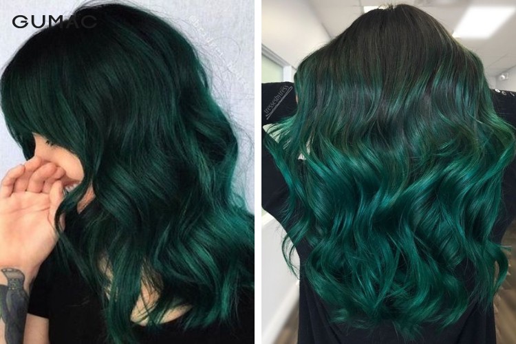 Nhuộm tóc xanh rêu đá