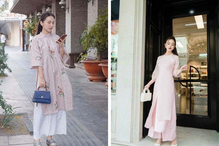 Túi Bowler phối với áo dài độc đáo