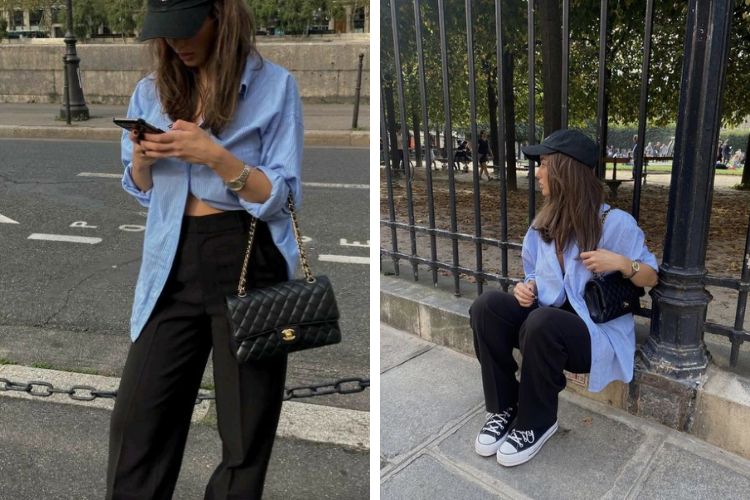 xanh nước biển phối màu đen 