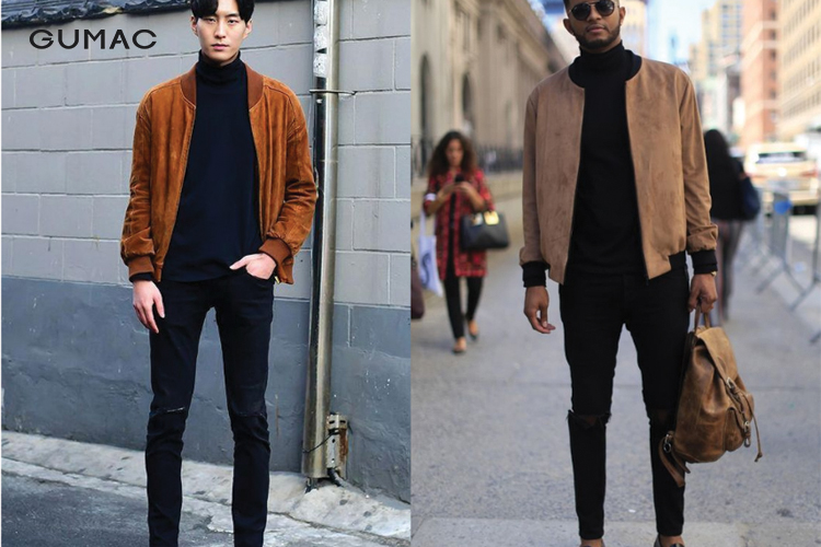 Mix quần jean cùng áo len cổ cao