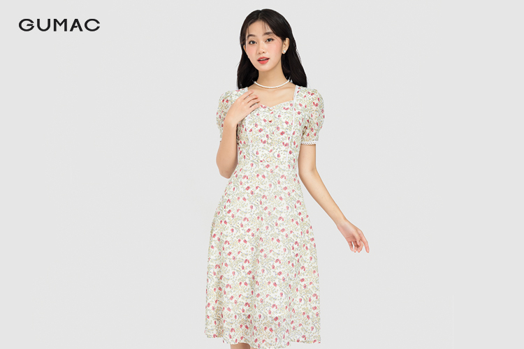 Đầm xòe hoa nhí