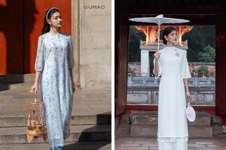 áo dài họa tiết hoa 