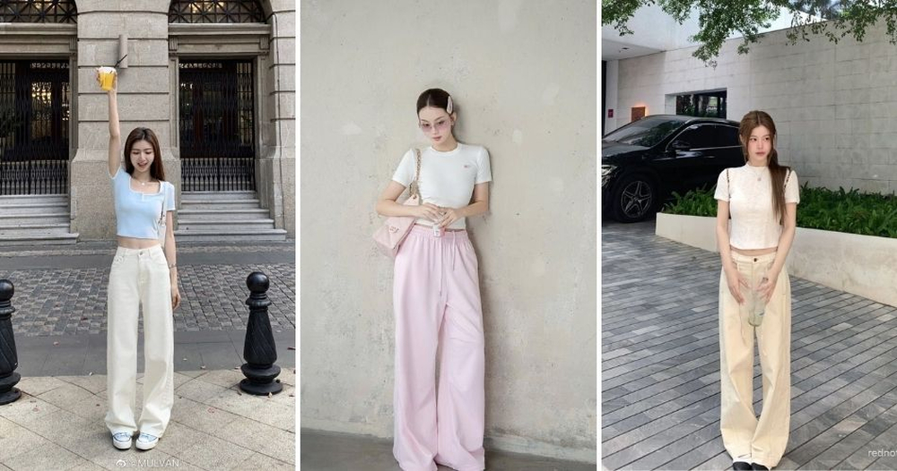 Áo croptop kết hợp quần ống suông mang lại diện mạo cá tính, thoải mái vận động suốt đêm nhạc