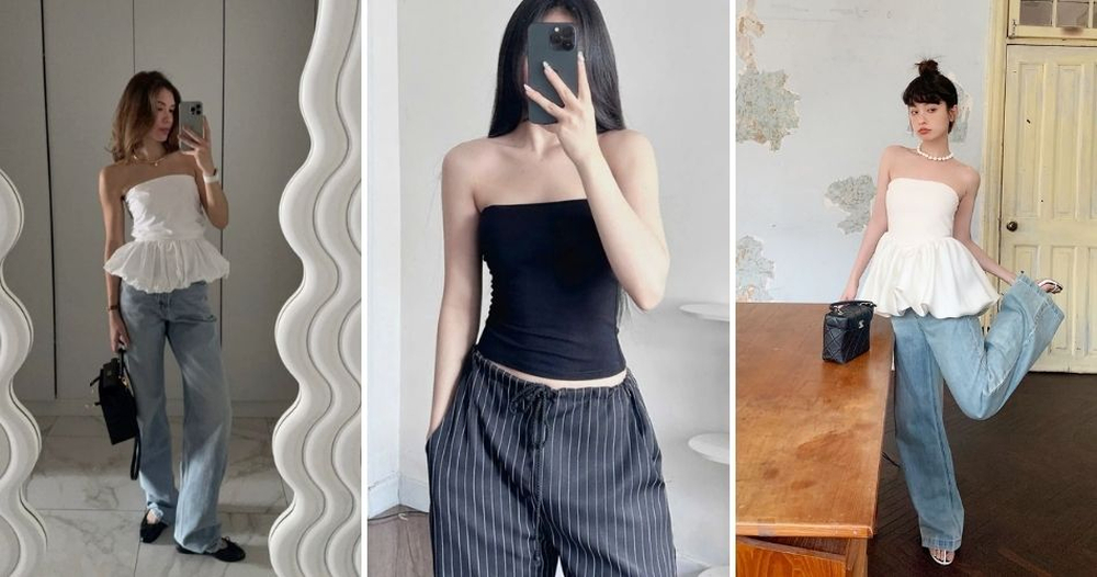 Áo quây phối quần suông tôn trọn bờ vai thon và phong thái thời thượng, quyến rũ