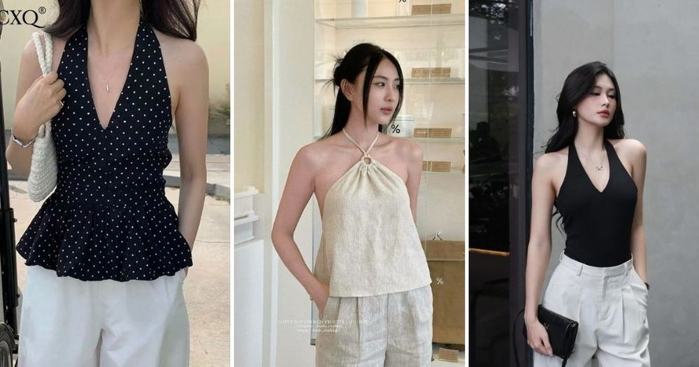 Croptop dáng yếm kết hợp quần ống rộng mang nét đẹp giao thoa độc đáo và bắt mắt