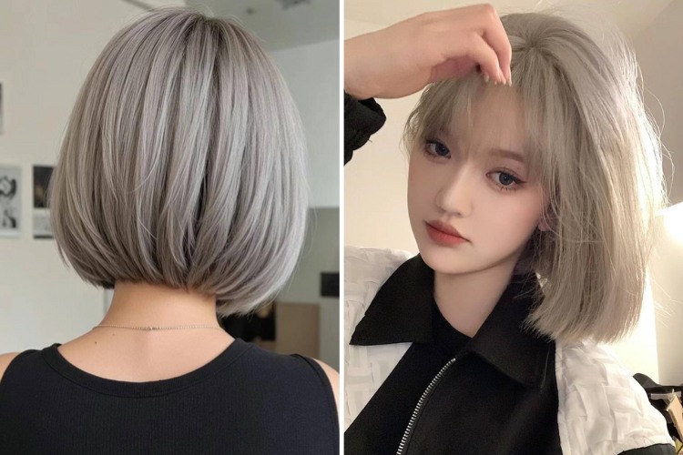 bob ngan nu nhuom mau xam