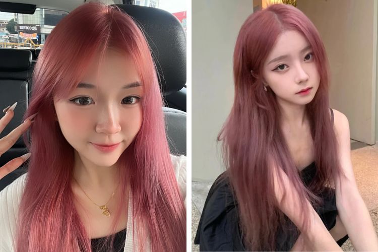 toc hong mau pastel pha do