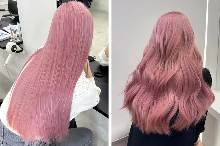 nhuom toc hong pastel co can tay khong