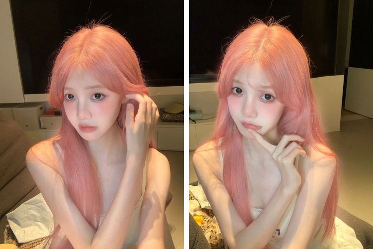 toc mau hong pastel cam dao