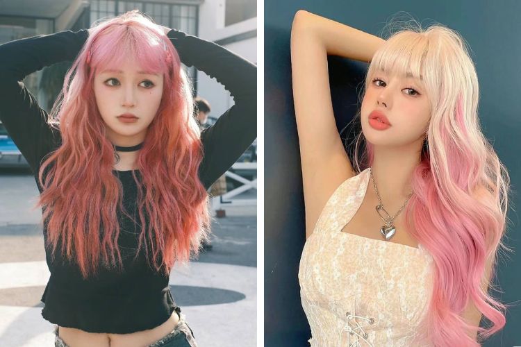 toc hong pastel nhuom ombre