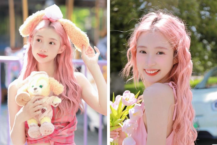 toc mau hong pastel bach kim