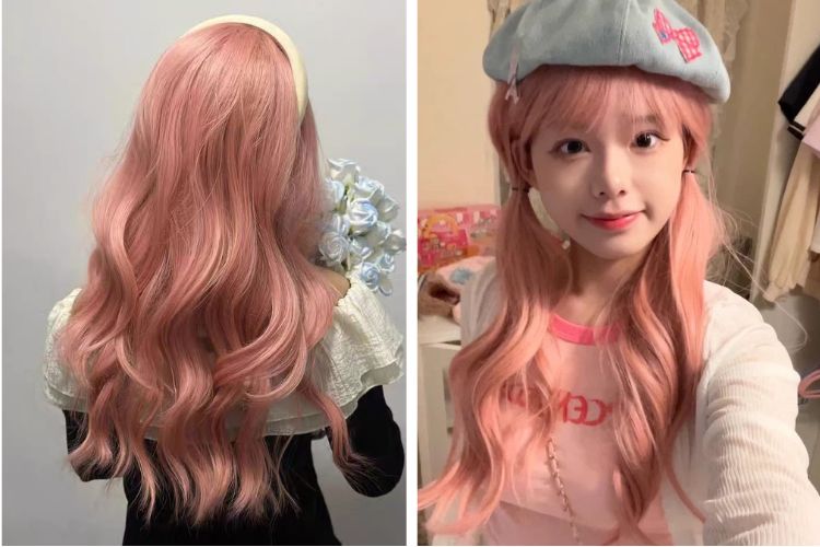 toc mau hong pastel pha san ho