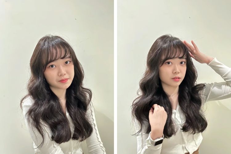 kieu toc lob uon gon song duoi dang yeu